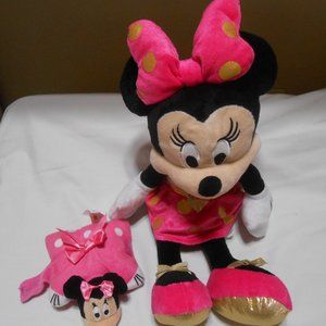 Disney Minnie Mouse Plush w/ gold accents & Minnie Tiny pillow pets TOYS  🎁